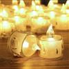 YUYWWAN Candele LED Senza Fiamma Candele Halloween LED Tealight Elettroniche a Batteria,per Matrimoni, Feste, Natale, Casa (Bianco A)
