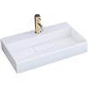Rea Lavabo da Appoggio GOYA 50CM Lavandino bagno 500 x 370 x 140 mm Conglomerato (Bianco)