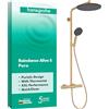 hansgrohe Raindance Alive S Puro - Colonna doccia con miscelatore termostatico, Sistema doccia con rubinetto, doccetta (3 getti), tubo, asta e soffione doccia, bronzo spazzolato, 24592140