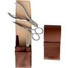 Tenartis Set Uomo Manicure & Pedicure, Barba & Baffi 4 Pezzi Inox in Vera Pelle Marrone - Tenartis 381 Made in Italy