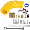 ViaGasaFamido Kit Accessori per Compressore Aria 20 Pezzi con Tubo PE 1/4 Pollice 750 cm, Gonfiaggio Pneumatici Auto e Riparazione Forature, Ago per Palloni Sportivi