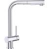 FORIOUS Rubinetto Lavello Cucina con Doccetta Estraibile, Acciaio Inossidabile Monocomando Miscelatore Cucina a 360°e Doppia Funzione Di Spruzzo, Cromo Lucido