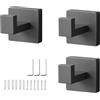 TIANLIN 3 Pezzi Ganci Accappatoio Bagno da Parete, Appendini Bagno in Acciaio Inox, Gancio Doccia Quadrato Grigio, Porta Accappatoio per Cucina e Camera