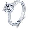 MICMIF Moissanite Anello Donna Anelli di Promessa di Fidanzamento in Argento 925, 1 Carato Anello Solitario VVS1 D Colore Anniversario Matrimonio Sposa Anelli Gioielli Donna
