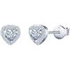 INFINIONLY Orecchini cuore di diamanti da donna: orecchini in argento 925 con 1 carati moissanite - 5mm solitario cuore colore D chiarezza VVS1 con certificato GRA - gioielli da sposa da feste