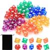 Bnnrjia 72 PzDadi Poliedrici, Dadi D10 a 10 Facce, Dadi D&D in Acrilico per Giochi da Tavolo D&D/RPG/MTG, con 1 Borsa per Trasporto