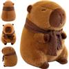 ChAusa 25 cm Morbido Capibara Peluche, Capybara Peluche con Sciarpa, Simulazione Animale Capibara Gadget, Perfetto Come Morbido Cuscino e Regalo per Piacevoli ore di Gioco