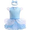 Lito Angels Vestito Tutina Principessa Blu con Fascia per Bimba Taglia 3-6 Mesi, Blu