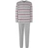 El Búho Nocturno Pigiama Uomo Cotone Lungo Leggero - 100% o Mistura - Intero Manica Lunga Maglia Righe Tasche - Set Due Pezzi Notte Casa Autunno Mezza Stagione, 85% Cotone, 15% Vis., Grigio 5576, 3XL