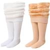 AOOPOO 2 Paia Collant Termico Felpati Ragazze Bambine Calze Termiche Invernali Opachi Caldo Collant Calzamaglie Senza Cuciture Leggins Elasticizzati Pantaloni Lunghi in Pile Tinta Unita, Età 3-15