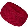 ILUFAM Fascia per capelli lavorata a maglia foderata in pile, scalda le orecchie, calda e spessa, fascia elastica per capelli da donna (rosso, taglia unica)
