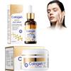 Lixuitme Collagene Anti-Rughe Siero Viso + Crema, Ricco Di Collagene, Riduce Le Rughe E Rughette, Idratazione Profonda Per Pelle Soda, Migliora L'Elasticità, Per Tutti I Tipi Di Pelle