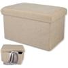 OulQinyhome Pouf Contenitore Pieghevole 40x25x25 cm Scatole Portaoggetti con Coperchio Puff con Funzione di Archiviazione Cassapanca Ideale per Soggiorno Camera da Letto Ingresso (beige)