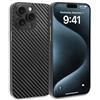 doupi Ultra Slim Custodia compatibile con iPhone 15 Pro (6,1 pollici) - Carbon Fiber Look Fibra di Carbonio, Ricarica Wireless Supportata, Cover Protettiva Super Sottile, Nero