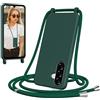 Jrkvniv Cover per Samsung Galaxy A26 5G con Cordino, Morbido TPU Silicone Case con Laccio Tracolla, Regolabile e Rimovibile, Antiurto AntiGraffio Case per Samsung Galaxy A26 5G, Verde