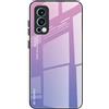 Dedux Custodia Cover per OnePlus Nord 2 5G, Custodia in Vetro Temperato a Colori Sfumati + Protettivo TPU Case Cover (Viola)
