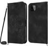 Netany Cover per Samsung Galaxy A22 5G con Cordino, Flip Portafoglio Custodia in Pelle, [2 Porta Carte][Chiusura Magnetica],Custodia Libro Antiurto Cover con Laccio per Samsung A22 5G (Nero)