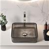 neoro n40 groove lavabo da appoggio in vetro La: 38,5 A: 10,5 P: 38,5 cm, BN0801FT, n40 fumé inspire [Lavabi > Lavabi da Appoggio]