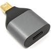 SYSTEM-S Adattatore DisplayPort Mini DP maschio a USB 3.1 tipo C femmina 4K cavo in grigio
