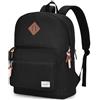 RAVUO Zaino Donna Uomo,Resistente All'acqua Zaino Porta Pc 15.6 Pollici Casual Zainetto Bambina Zainetto Bambino Zaino Scuola Media Superiore Zaino Università Adatto Viaggio Lavoro Nero