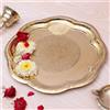 Set tradizionale in ottone etnico intagliato Diya Pooja Thali per festival ca...