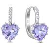 Starchenie Orecchini Donna Sterlina Argento 925 Cuore Zirconi Pietra Portafortuna Orecchini Compleanno Gioielli