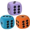BDBFPAN 3 cubi da 6 cm con bordi arrotondati, cubetti di schiuma grandi, ideali per famiglie, scuole e asili, perfetti per giochi educativi e feste
