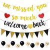 Viojrlly Palloncino Decorativo di Bentornato, Ghirlanda We Missed You So Much, Striscione Welcome Back, Set di Palloncini con Striscioneper il Rientro a Scuola, Baby shower e l'inaugurazione della Casa