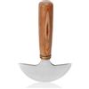 HERCHR Coltello a testa tonda in pelle, Coltello a Mezza Luna in Acciaio ad Alto tenore di Carbonio con Manico in Legno per taglio, sfoltimento, lavorazione artigianale e progetti artistici