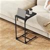 WLIVE Tavolino da divano, a forma di C, 30 x 40 x 62 cm, tavolino per soggiorno, camera da letto, balcone (1, nero)