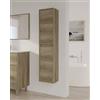 Dmora - Mobile colonna Salinas, Mobile bagno a 2 ante, Armadio pensile sospeso, Mobiletto multiuso moderno, 30x26h140 cm, Quercia
