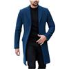 KHIRVWL Trench Coat Uomo, 100% Lana, Cashmere, con Risvolto Tacca, Lunghezza Media, Sottile, Autunno Inverno, Cardigan con Cintura e Tasche Cappotto Uomo Invernale Lungo Lana Trench Coat
