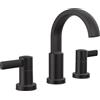 Delta Albion Rubinetto da bagno generalizzato a 3 fori, rubinetto per lavello da bagno nero opaco, rubinetto da bagno a 2 maniglie, rubinetto da bagno, montaggio scarico push-pop in metallo,
