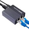 Yeecka Switch Ethernet 2 Porte 1000Mbps, Splitter LAN RJ45 1 a 2 Gigabit Sdoppiatore Ethernet Con Cavo Type-C per Computer, Switch, Router,HUB,Set-top box, TV