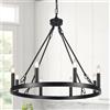 ASHUAQI Lampadario nero a 8 luci, stile rustico industriale, lampada a sospensione per soggiorno, sala da pranzo, cucina, camera da letto, corridoio