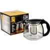 KARL HAUSMANN Teiera in Vetro con Infusore - 2L - Tisaniera Infusiera con Filtro - Bollitore da Cucina - Colino in Acciaio Inox 304 - Caraffa per Tisane, Sfuso, Caffè
