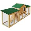 AqpetFriends Rabbith Conigliera in Legno 204x45x84 cm - Spaziosa, Resistente e da Esterno