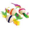 AqpetFriends Cat Toy Pallina In Sisal Con Piume E Sonaglio