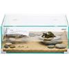 Aqpet Tortuga 40 Tartarughiera In Vetro Con Coperchio E Isola Per Tartarughe D'acqua 16L