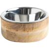 AqpetFriends Ciotola Nature In Acciaio Inox Con Supporto In Legno