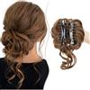 SEGO Chignon Finto per Capelli con Clip Elastico Sintetica Ondulato Finti con Posticci Ciambella Messy Hair Bun 55 G Castano chiaro misto biondo cenere #10