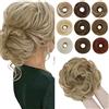 SEGO Chignon Finto per Capelli Elastico Sintetica Ondulato Finti con Posticci Ciambella Messy Hair Bun 55 G Biondo medio