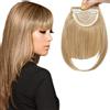 SEGO Frangia Capelli Clip Frangetta Finta Frontale Extension Hair Bangs Posticci Donna Toupet 30g #24 Biondo Cenere