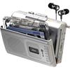 KLIM K8 Lettore Cassette Audio - Registratore Cassette - NUOVO Lettore di Cassette - Radio Cassette Player AM/FM - Microfono e Altoparlante Integrati - Jack per Cuffie e Cuffie - Argento