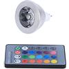 Raguso Illuminazione per interni Raguso Led RGBW Cambiare colore Lampadina, Lampadina a LED Che Cambia Colore della Luce, MR16 3W RGB Lampadine a LED a Colori LED 12V-24V con Telecomando per la Scena del Pae