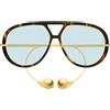Bottega Veneta Occhiali da Sole BV1273S 007 Drop Aviator Havana/Verde Unisex