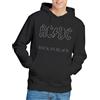 AC/DC ACDC Back in Nero Felpa con Cappuccio Unisex, Nero, L