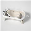 SUPERBE BEBE Vasca da bagno per bambini con seggiolino antiscivolo e termometro, vasca da bagno pieghevole, vasca da bagno per neonati, dalla nascita ai 3 anni, seggiolino per bagnetto fino a 6 mesi, vasca da