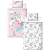Character World Peppa Pig Set copripiumino singolo con licenza ufficiale, double-face, con federa coordinata, perfetto per la camera dei bambini, in policotone