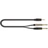 QUIK LOK - JUST/J352J-5 Cavo Audio Adattatore Mini Jack Stereo 3,5 mm a 2 Jack Mono 6,3 mm, Lunghezza 5 m, Nero, per Uscita Cuffie, Mixer, Schede Audio, Hi-Fi